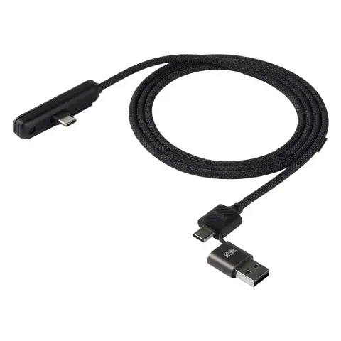 GEIGER 2IN1 — USB / Type-C kabl za punjenje i prenos podataka, sa rotirajućim držačem za mobilne uređaje, 2 u 1, 240W
