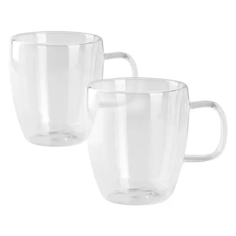 PIGNA MAXI — Set od dve staklene šolje sa dvostrukim zidom, 2 x 330 ml
