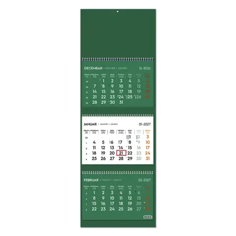 POSLOVNI 73 — Zidni kalendar: 3 x 12 listova, tromesečni, trodelni