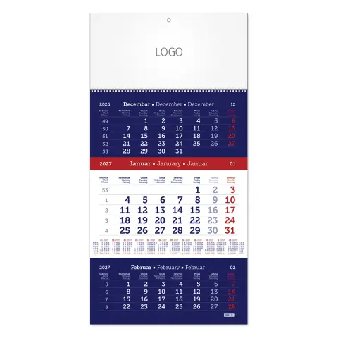 POSLOVNI 78 — Zidni kalendar: 12 listova, tromesečni, jednodelni