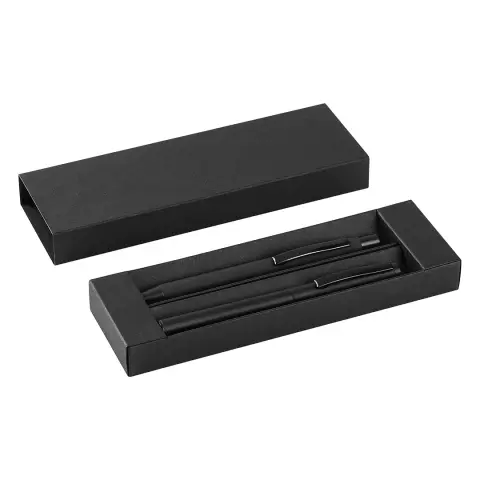 TITANIUM JET BLACK SET — Metalna hemijska i roler olovka u setu
