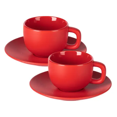 TOTEM — Set od dve keramičke šolje za cappuccino sa tacnama, 2 x 200 ml