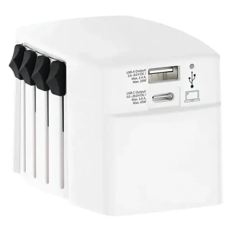 WORLD USB CHARGER AC 45PD — Putni multiadapter 45W
